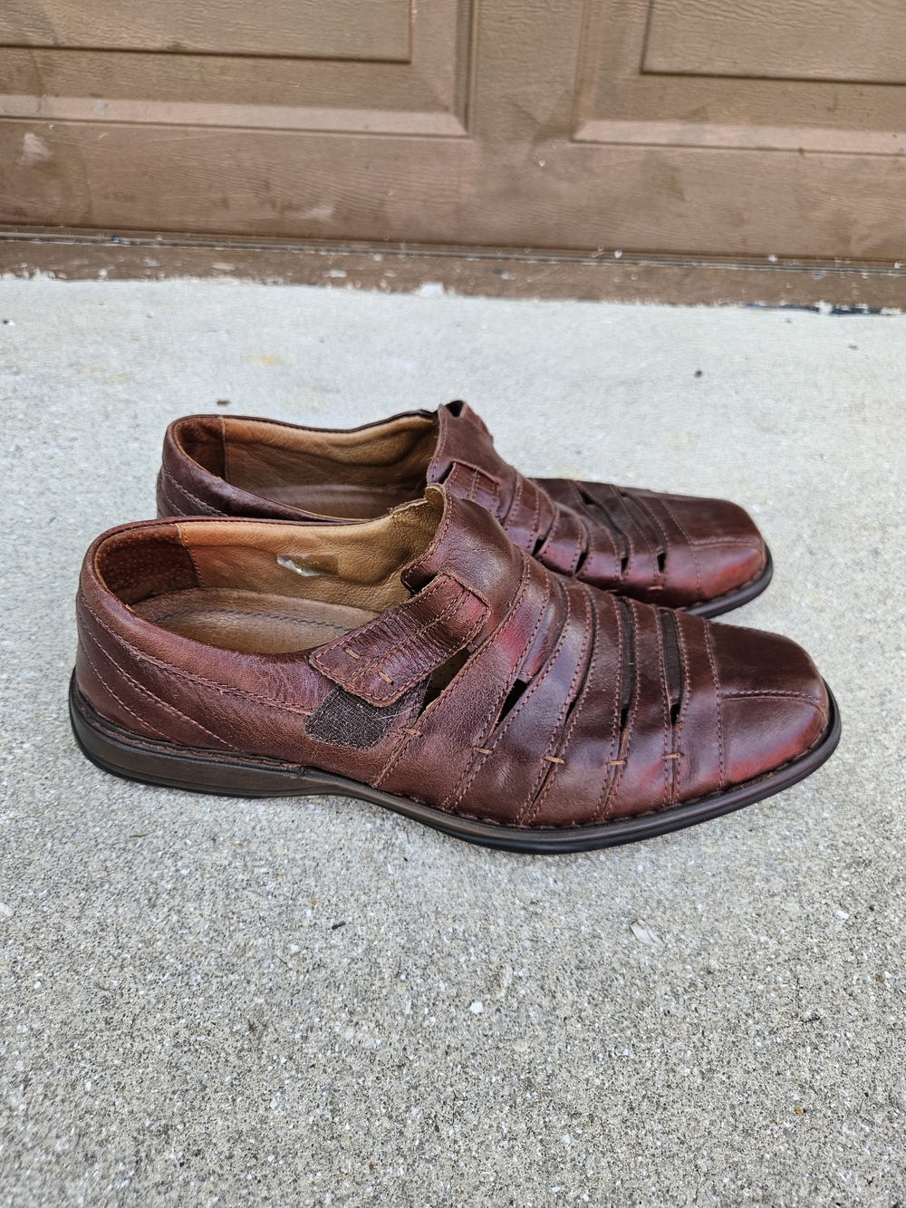 JOSEF SEIBEL Mens Fisherman Loafer Size 42 Brown Leather Slip On Casual Shoes